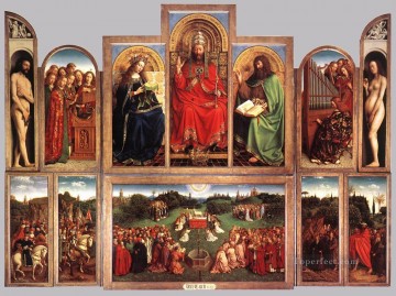 ゲントの祭壇画の翼が開く ルネサンス ヤン・ファン・エイク Oil Paintings